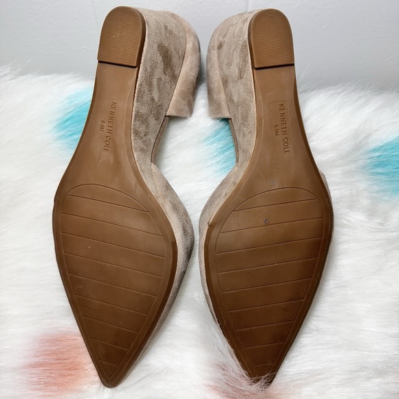 Kenneth Cole New York Pointed Toe D'Orsay Pumps Heels Taupe Suede Leather - Picture 4 of 4